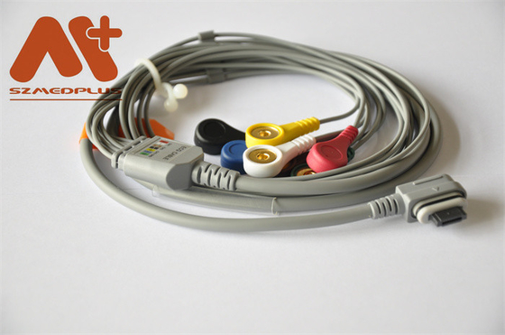 GE Healthcare Telemetry Cable Holter ECG 2008594-002 7 Lead Snap