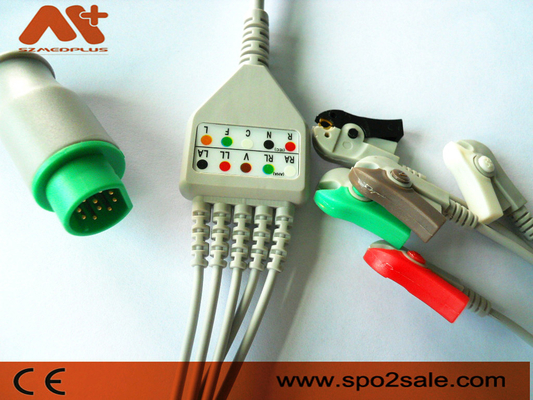 گیره کابل ECG سری Sirecust 10 پین کابل مستقیم اتصال 5 سرب