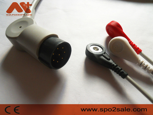 Nihon Kohden OEC-6102A, OEC-6105A, OEC-6120A, OEC-6120J, OEC-6120K سازگار با 3 کابل اتصال مستقیم ECG سرب Snap