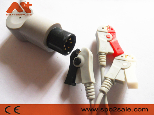 Szmedplus AAMI ECG Cables And Leadwires 6 Pin 3 Lead Ecg Cable TPU AHA Clip