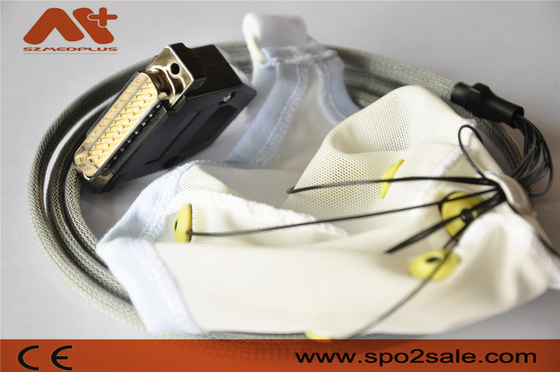 کابل EEG نوروفیدبک پزشکی یکپارچه کلاه EEG 10 لید برای الکترود قلع گیره گوش