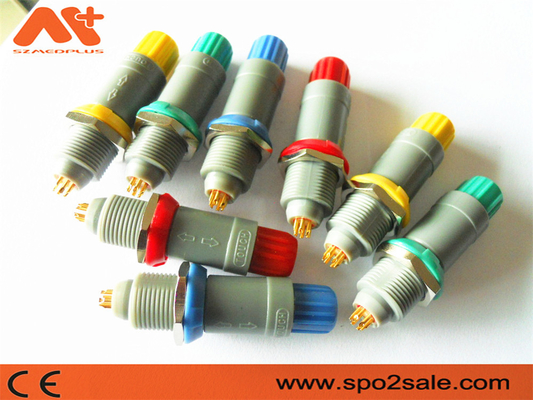 1P Pull Push 6Pin پلاگ پلاستیکی خاکستری پوسته خاکستری آستین برای 5.00mm کابل کانکتور دستگاه پزشکی