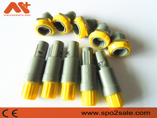 (G51MC7-P08LFD0-0040) سوکت پلاستیکی 8 پین فشاری 1P، پوسته خاکستری، زرد، دو کلید 60