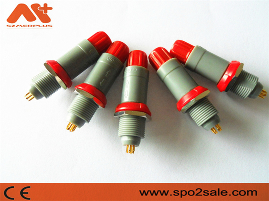 1P Pull Push 6 Pin Connector پلاستیکی، پوسته خاکستری، قرمز، دو کلید 60 برای اپلیکیشن پزشکی