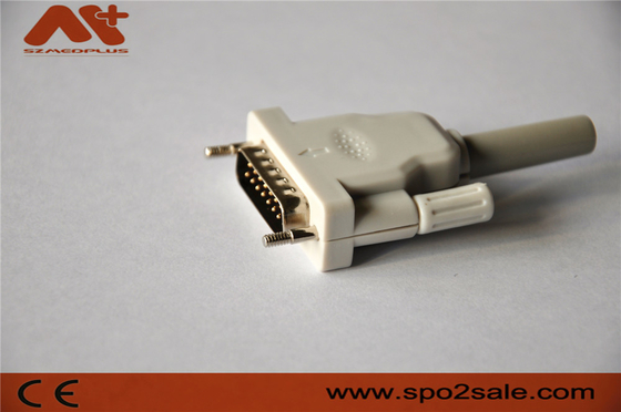 کابل EKG 10 سرب 15 پین Bionet/Edan/Schiller با کانکتور EKG سازگار با رنگ خاکستری