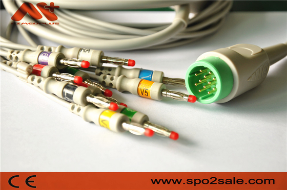 کابل EKG اتصال مستقیم سازگار با MEDTRONI برای Lifepak 11، Lifepak 12، Lifepak 15، Lifepak 20