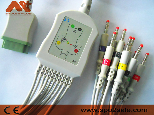 کابل EKG 10 لید سازگار GE Marquette برای Cath-Lab، Dash، Eagle، Mac Lab، PDM Module، SOLAR
