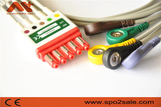 989803176171 ECG بیمار کابل V2-V6 5 سرب ECG کابل فیلیپس سازگار