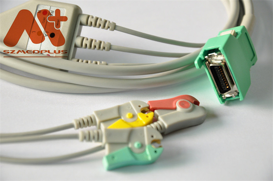 کابل ECG با اتصال مستقیم 3 گیره سرب سازگار Nihon Kohden برای OPV -1500