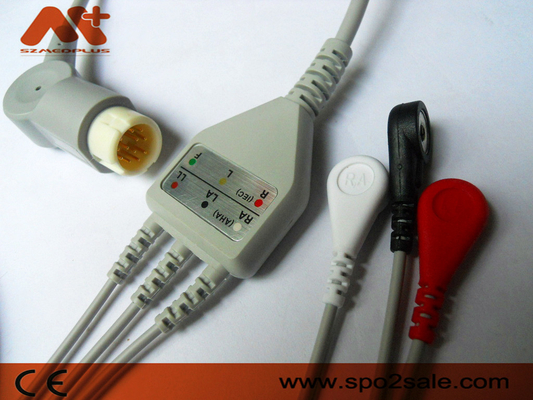 کابل ECG بیمار یک تکه 3 لید اسنپ سازگار با فیلیپس - M1972A
