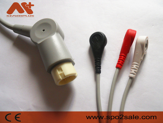 کابل ECG بیمار یک تکه 3 لید اسنپ سازگار با فیلیپس - M1972A