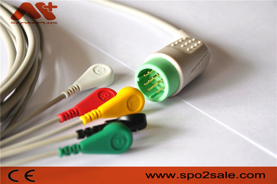 Stryker > MEDTRONI > Physio Control سازگار با 5 Lead Snap کابل ECG مستقیم - 11110-000066
