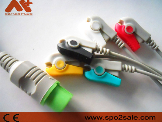 کابل ECG با 5 گیره سرب سازگار با فوکودا دنشی با اتصال مستقیم برای Dynascope DS-5100, DS-5100E, DS-5300W, DS-5400, DS-7001
