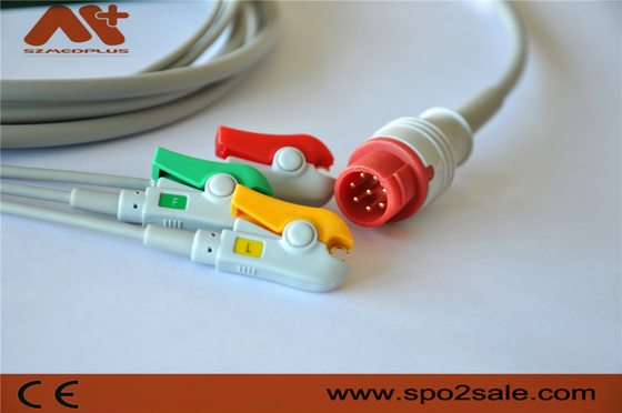 کابل ECG با 3 سرب با اتصال مستقیم BM3، سازگار با BM3VET