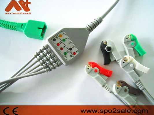 MEK MP 1000, MP 600, MP 500 سازگار با 5 لید گیره کابل ECG اتصال مستقیم