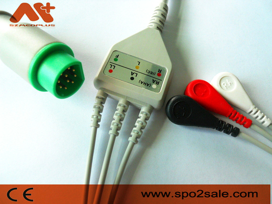 10 پین زیمنس ECG کابل 3 سرب