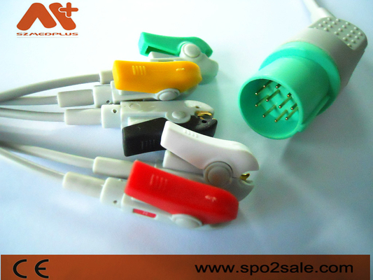 کابل دستگاه ECG 11 پین Nihon Kohden 5 Lead Clip ECG Lead Wire