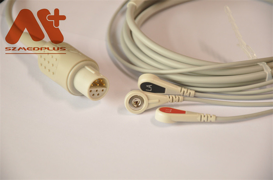 کابل مانیتور بیمار Lohmerier کابل ECG 3 Lead Snap برای M010 M011 M211 Defi 501