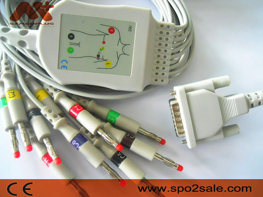 کابل غیرقابل جدا شدن eCG بیمار برای الکتروکاردیوگراف Mindray R12