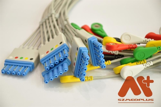 5 سرب AHA Snap ECG کابل بیمار M1644A سازگار با فیلیپس