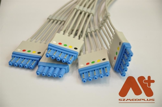 5 سرب AHA Snap ECG کابل بیمار M1644A سازگار با فیلیپس
